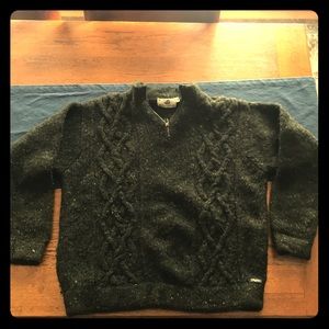 Irish wool zip neck sweater